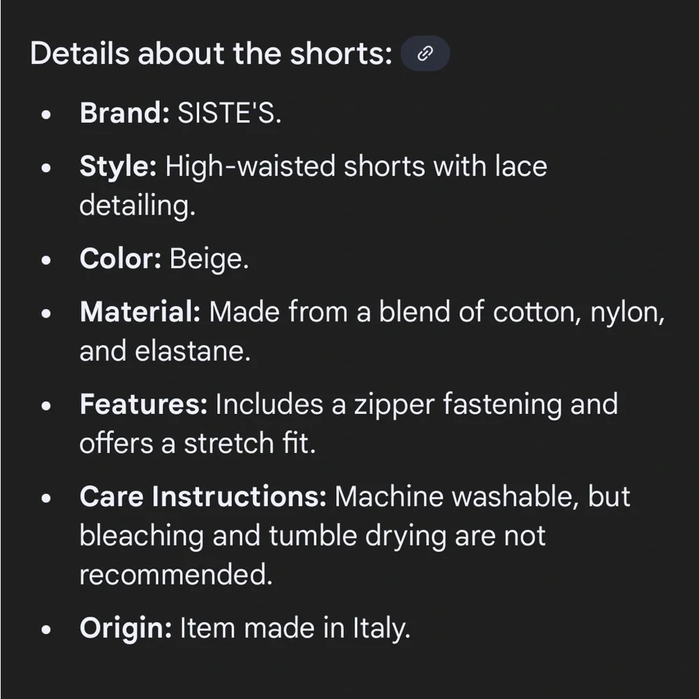 Siste’’s beige lace shorts NWT small - Picture 3 of 7